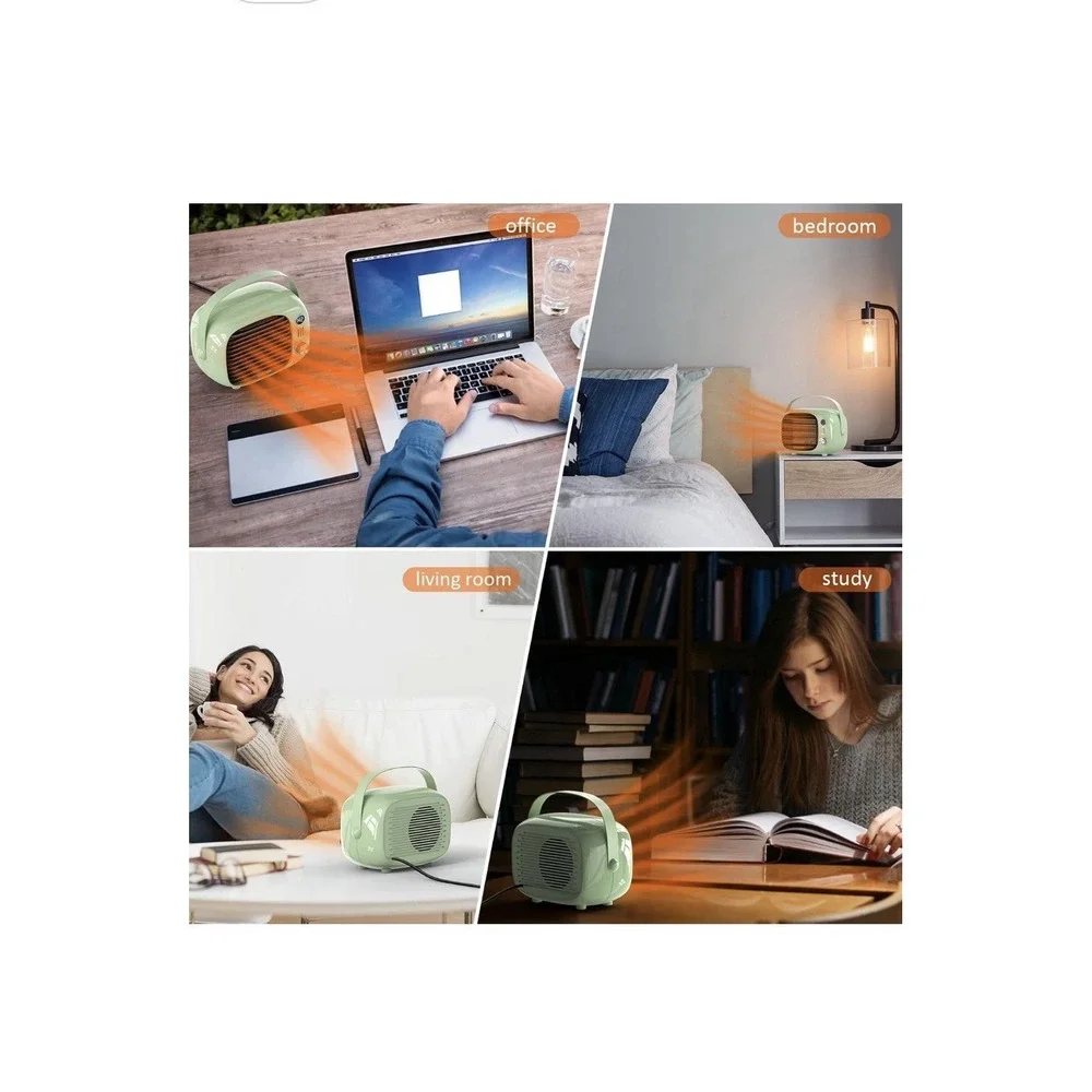 8N26/  Fast Heating Desk Heater with Temperature Control, 800W/500W Safe